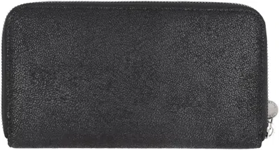 Shop Stella Mccartney Stylish And Functional Faux Leather Zip-around Wallet For Women In Black