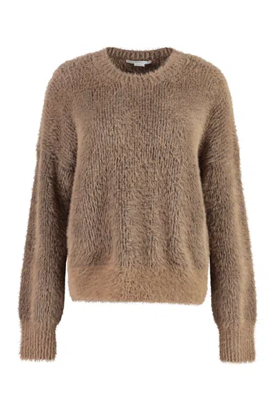 Shop Stella Mccartney Cozy Camel Long Sleeve Sweater For Women In Beige