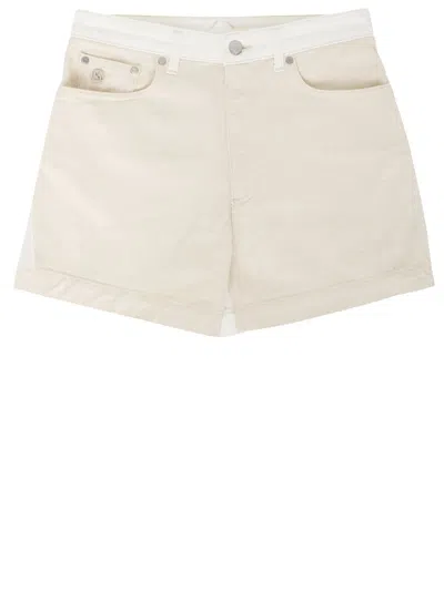 Shop Stella Mccartney Ecru And White Banana Shorts For Women In Us Size 26 In Beige