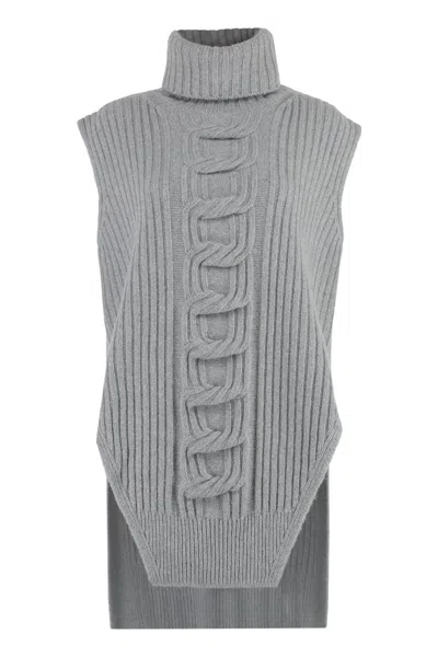 Shop Stella Mccartney Grey Cable-knit Vest For Women