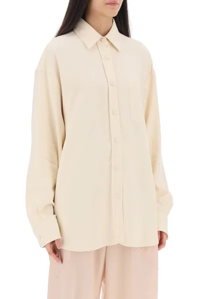 Shop Stella Mccartney Oversized Crepe Shirt For Women In Grey