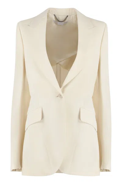 Shop Stella Mccartney Single-breasted One Button Jacket For Women In White In Panna