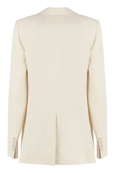 Shop Stella Mccartney Single-breasted One Button Jacket For Women In White In Panna