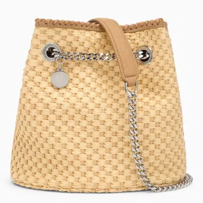 Shop Stella Mccartney Summer Raffia Bucket Handbag In Beige