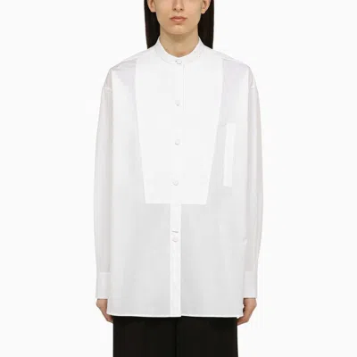 Shop Stella Mccartney White Cotton Shirt With Serape Collar For Women
