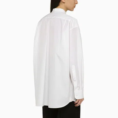 Shop Stella Mccartney White Cotton Shirt With Serape Collar For Women