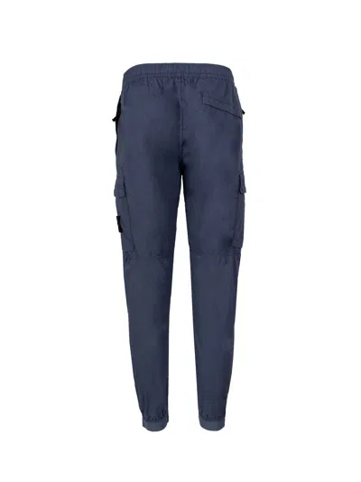 Shop Stone Island Blue Tapered Cargo Pants For Men In Ss24 Collection In Navy