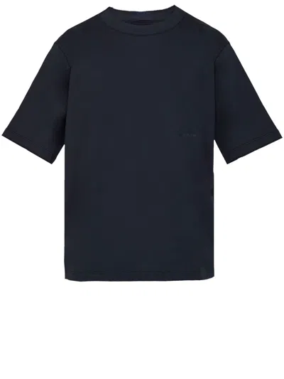 Shop Stone Island Men's Blue Cotton Crewneck Ghost T-shirt