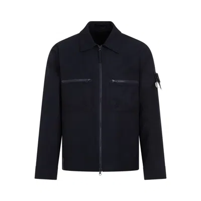 Shop Stone Island Men's Midnight Blue Zipped Jacket In Navy