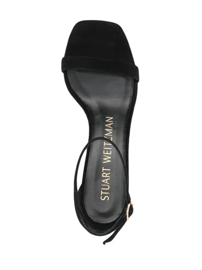 Shop Stuart Weitzman Black Suede Buckle Fastening Strap Sandals For Women