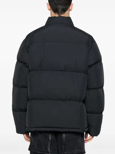 Shop Stussy Men's Black Nylon Puffer Down Jacket For Fw23