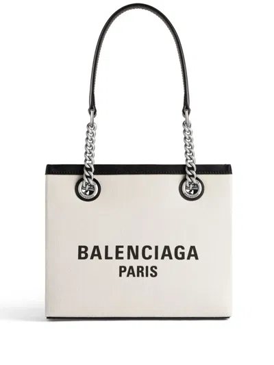Shop Balenciaga Tan Duty Free Tote Handbag For Women In Fw24 By  In Beige