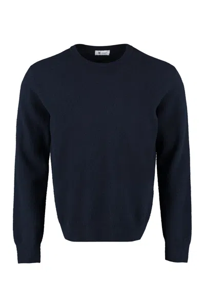 Shop The (alphabet) Blue Wool And Cashmere Pullover For Men