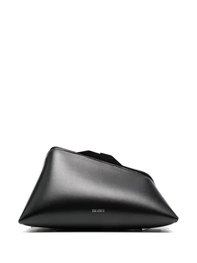 Shop Attico 8.30pm Logo-print Clutch Handbag For Women In Black Leather For Ss24