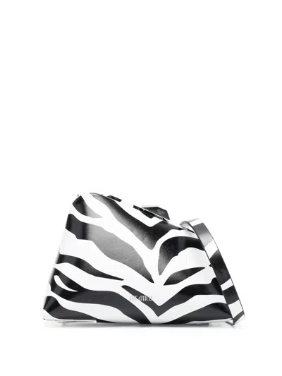 Shop Attico 8.30pm Logo-print Clutch In White For Women | Zebra Print Envelope Design
