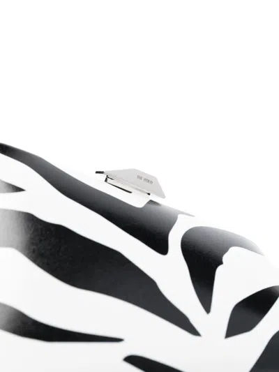 Shop Attico 8.30pm Logo-print Clutch In White For Women | Zebra Print Envelope Design