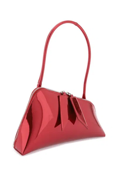 Shop Attico Asymmetrical Red Mirror Shoulder Bag For Women