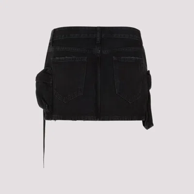 Shop Attico Black Cotton Mini Skirt For Women