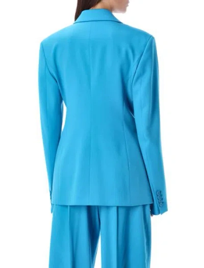 Shop Attico Blue Virgin Wool Blazer For Women