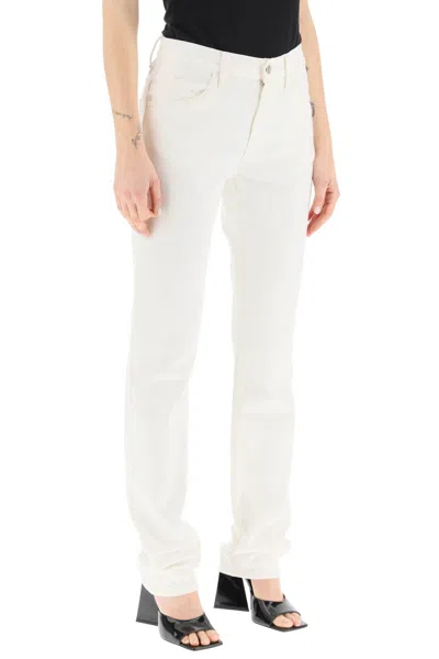 Shop Attico Girlfriend Slim-fit White Straight-leg Jeans For Women