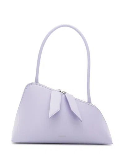 Shop Attico Lilac Leather Shoulder Bag In Purple