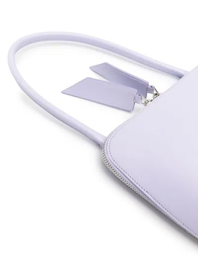 Shop Attico Lilac Leather Shoulder Bag In Purple