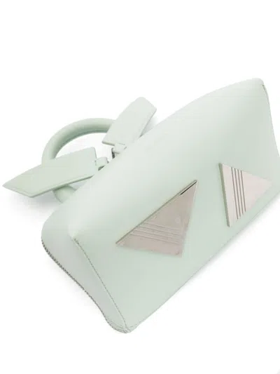 Shop Attico Verde Acqua Leather Top-handle Tote Handbag For Women