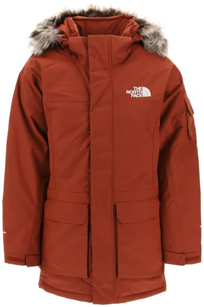 Shop The North Face Men's Brown Padded Parka Jacket With Faux Fur Hood