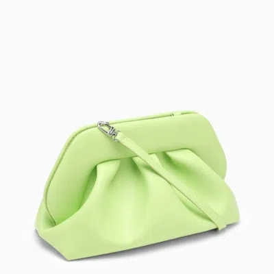 Shop Themoirè Foliage-coloured Vegan Leather Clutch For Women With Decorative Ruffles In Green