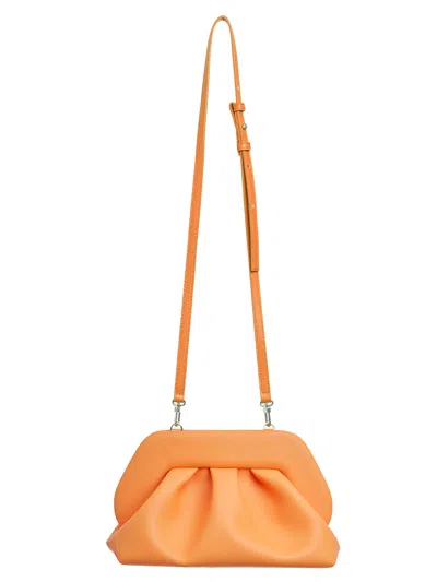 Shop Themoirè Orange Synthetic Leather Clutch For Women