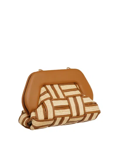 Shop Themoirè Weaved Straw Brown Handbag For Women