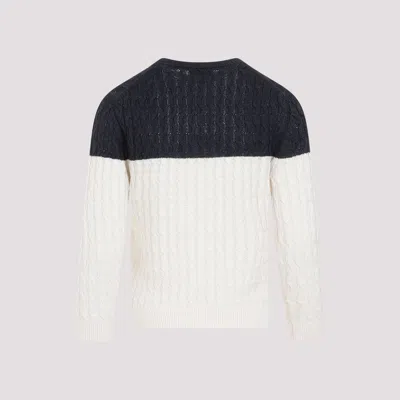 Shop Theory Color Block Linen Sweater For Women In Blue