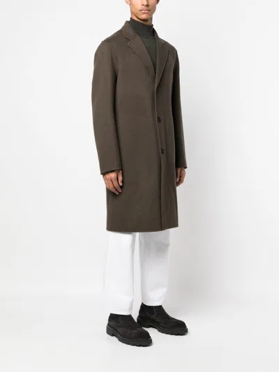 Shop Theory Luxurious Cashmere Wool Olive Outerwear For Men