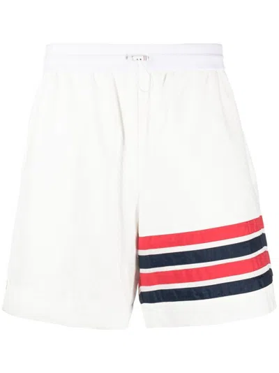 Shop Thom Browne Men's White 4-bar Shorts For Ss24