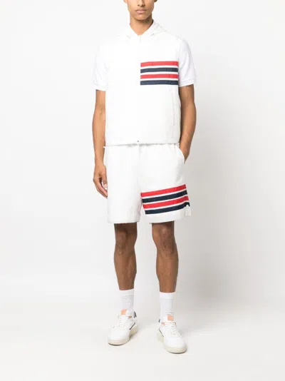 Shop Thom Browne Men's White 4-bar Shorts For Ss24