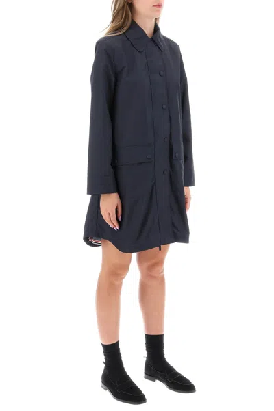 Shop Thom Browne Blue Unlined Parka Jacket In Ripstop For Women