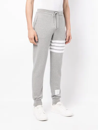 Shop Thom Browne Men's 4-bar Stripe Track Pants In Grey For Ss24