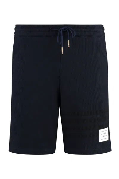 Shop Thom Browne Men's Blue Cotton Bermuda Shorts For Ss23