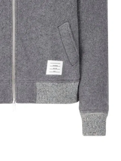 Shop Thom Browne Men's Gray Wool Bomber Jacket In Grey
