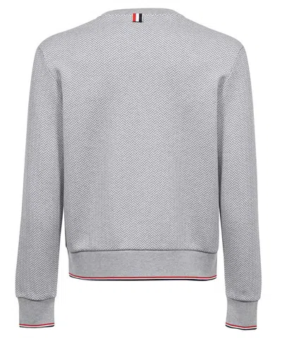 Shop Thom Browne Men's Grey Crew-neck Sweatshirt For Fw22