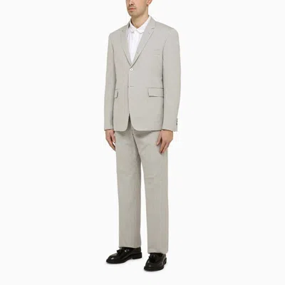 Shop Thom Browne Men's Light Grey Pinstripe Trousers For Spring/summer 2024