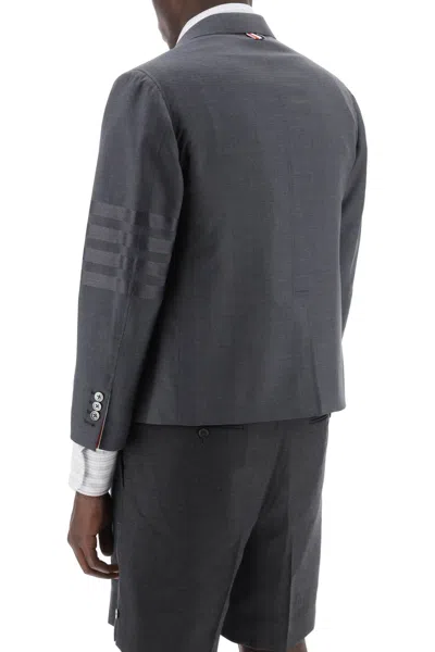 Shop Thom Browne Men's Light Wool Jacket With 4-bar Motif In Grey