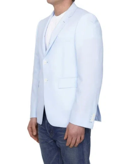 Shop Thom Browne Men's Single-breasted Wool Jacket In Light Blue For Ss23