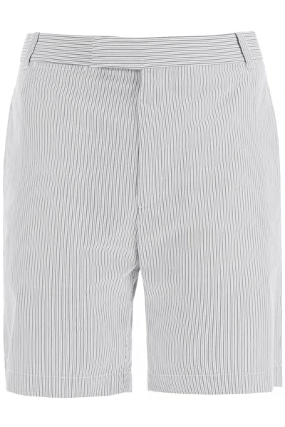 Shop Thom Browne Men's Striped Bermuda Shorts In Gray For Ss24