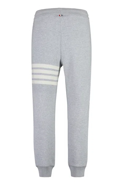 Shop Thom Browne Men's Tricolor Knit Track Pants With Elastic Cuffs In Grey