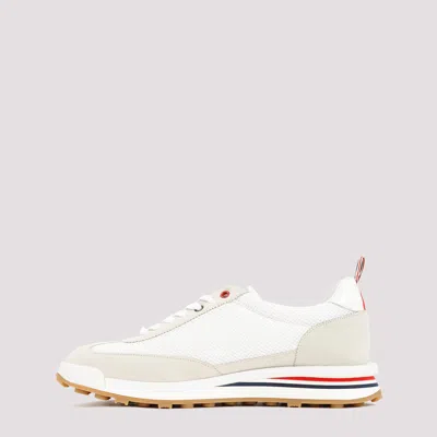 Shop Thom Browne White Mesh And Suede Sneakers For Men