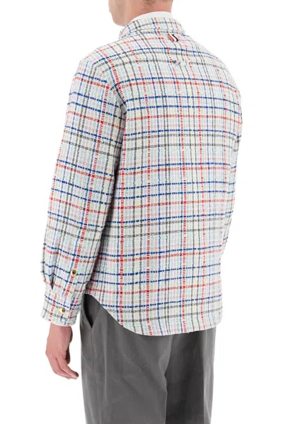 Shop Thom Browne Multicolor Gingham Tweed Shirt Jacket For Men