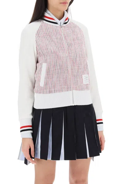 Shop Thom Browne Multicolored Scarf Collar Bomber Jacket For Women In Tan