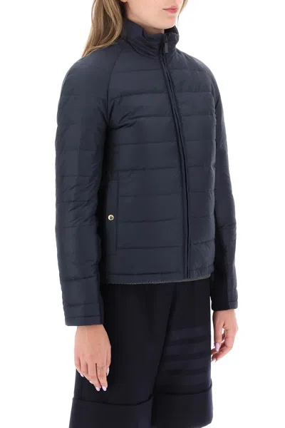 Shop Thom Browne Quilted Puffer Jacket With 4-bar Insert In Blue For Women