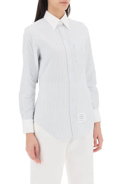 Shop Thom Browne Striped Oxford Shirt For Women In Multicolor